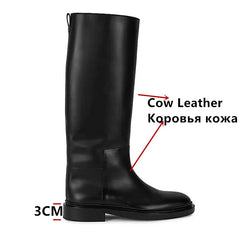 Stylish Warmth  Bella's Genuine Leather Knee-High Heeled Boots