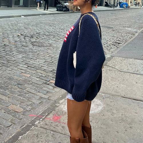 Mia's Y2K Vintage American Flag Sweater