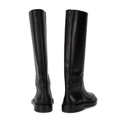 Stylish Warmth  Bella's Genuine Leather Knee-High Heeled Boots